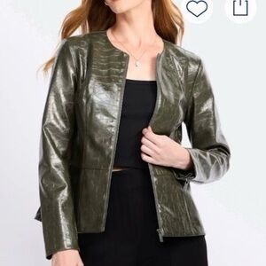 Bagatelle Dark Green Leather Jacket